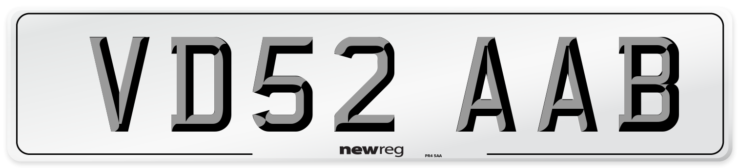 VD52 AAB Number Plate from New Reg